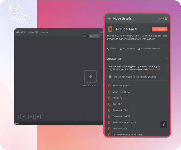 Install PDF.co Node on n8n (v1.94.0+)