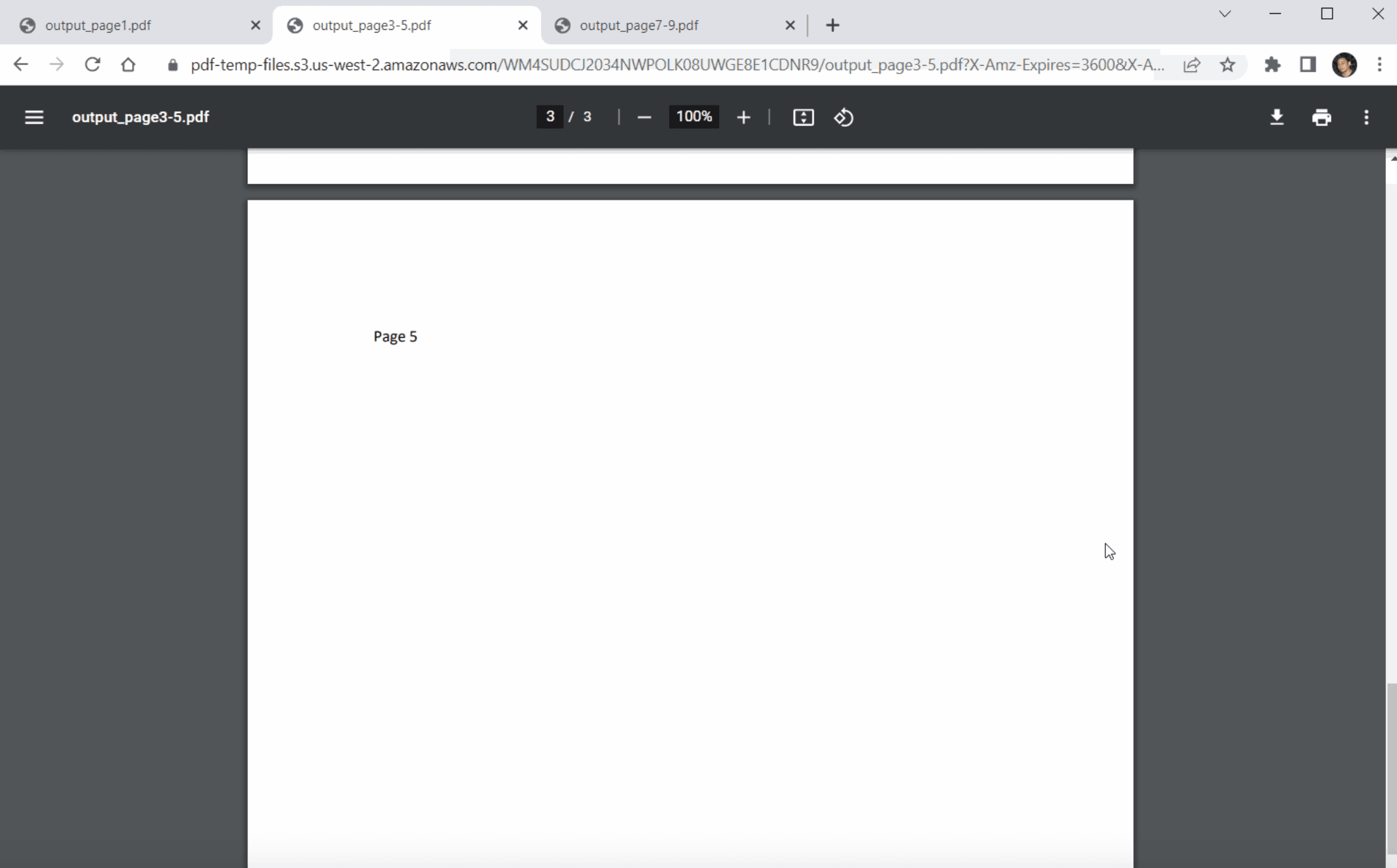 The output of Split PDF by Barcode