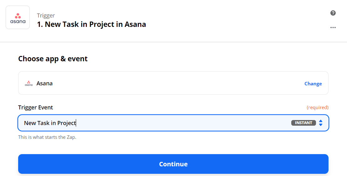 New Task In Project Trigger Event