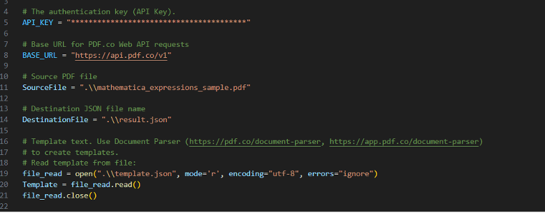 Configure the Python Code