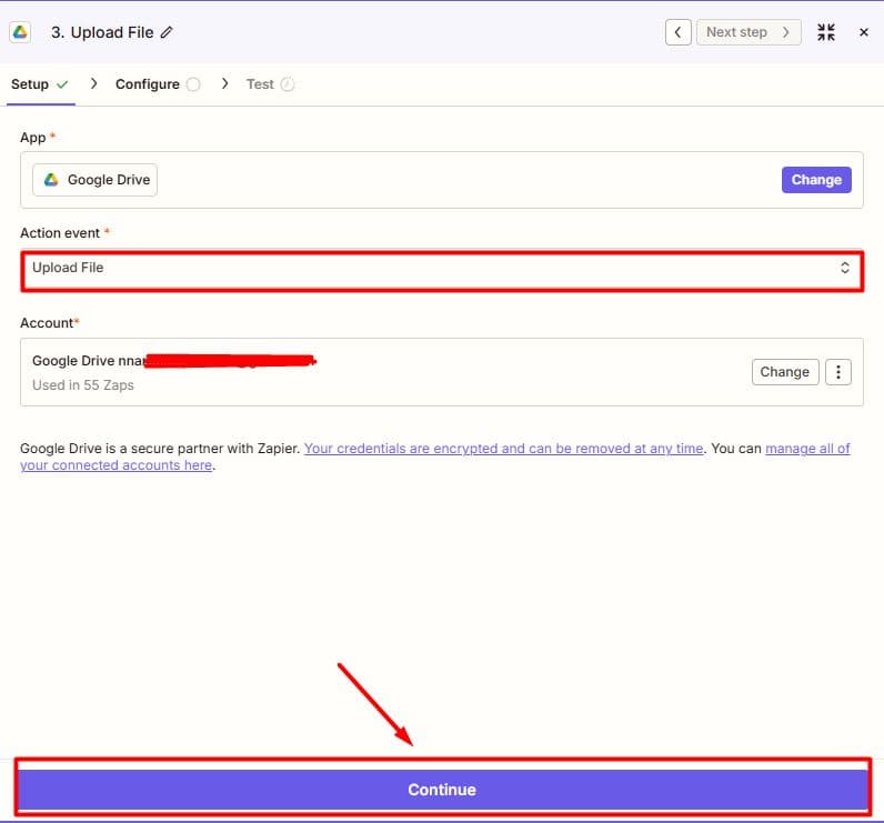 Upload file