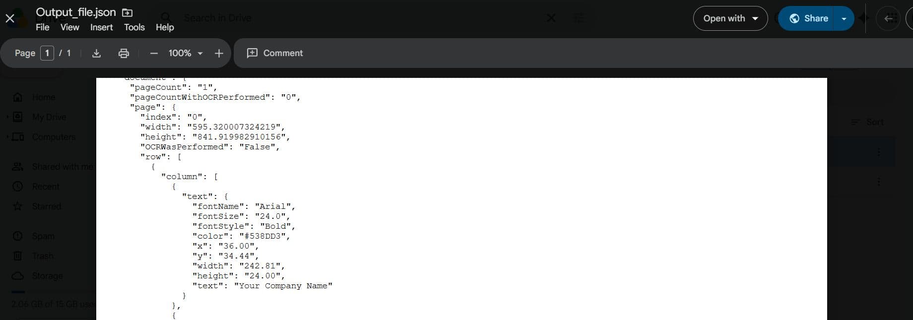 Output file