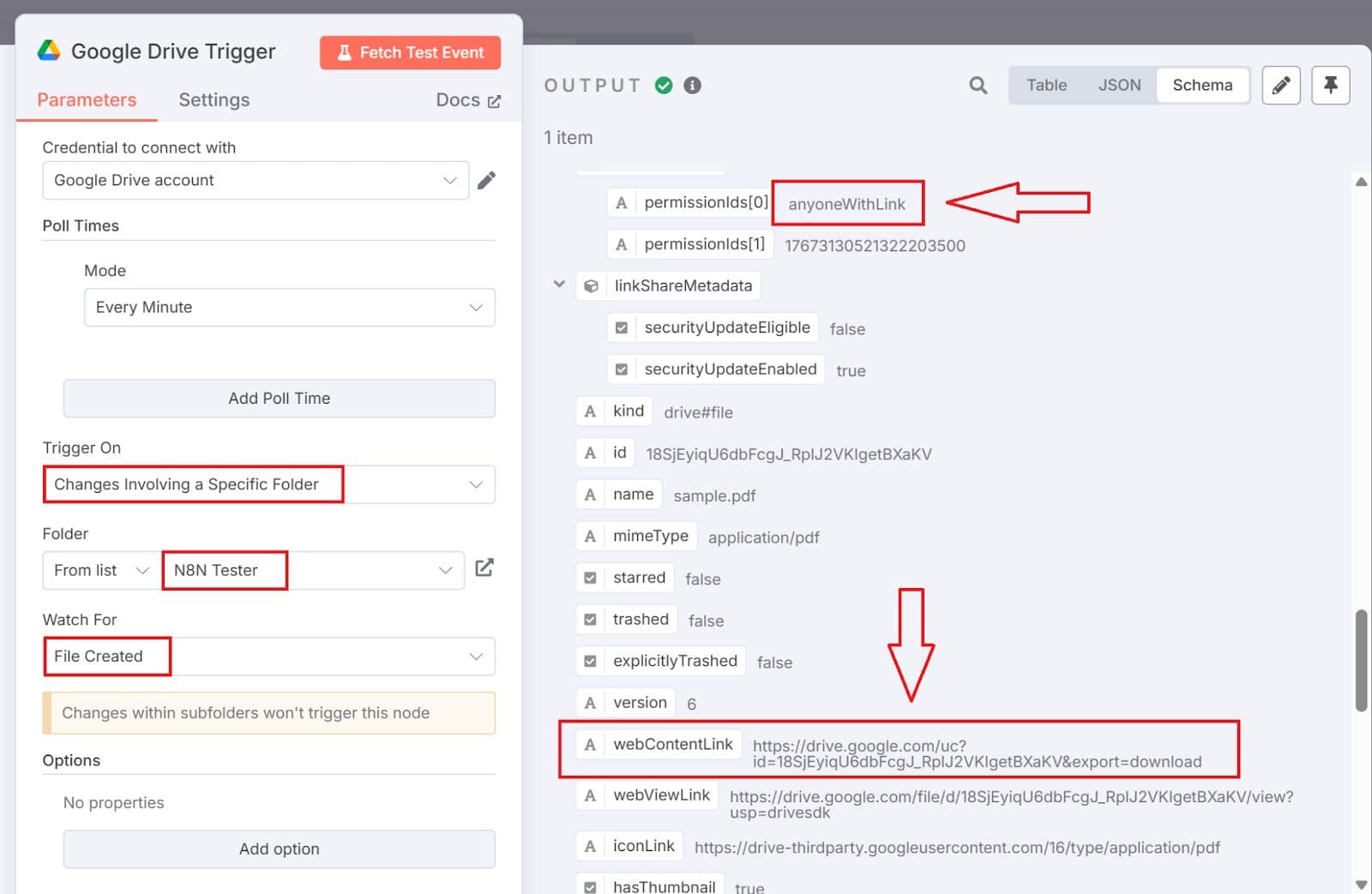 Trigger on New File in Google Drive