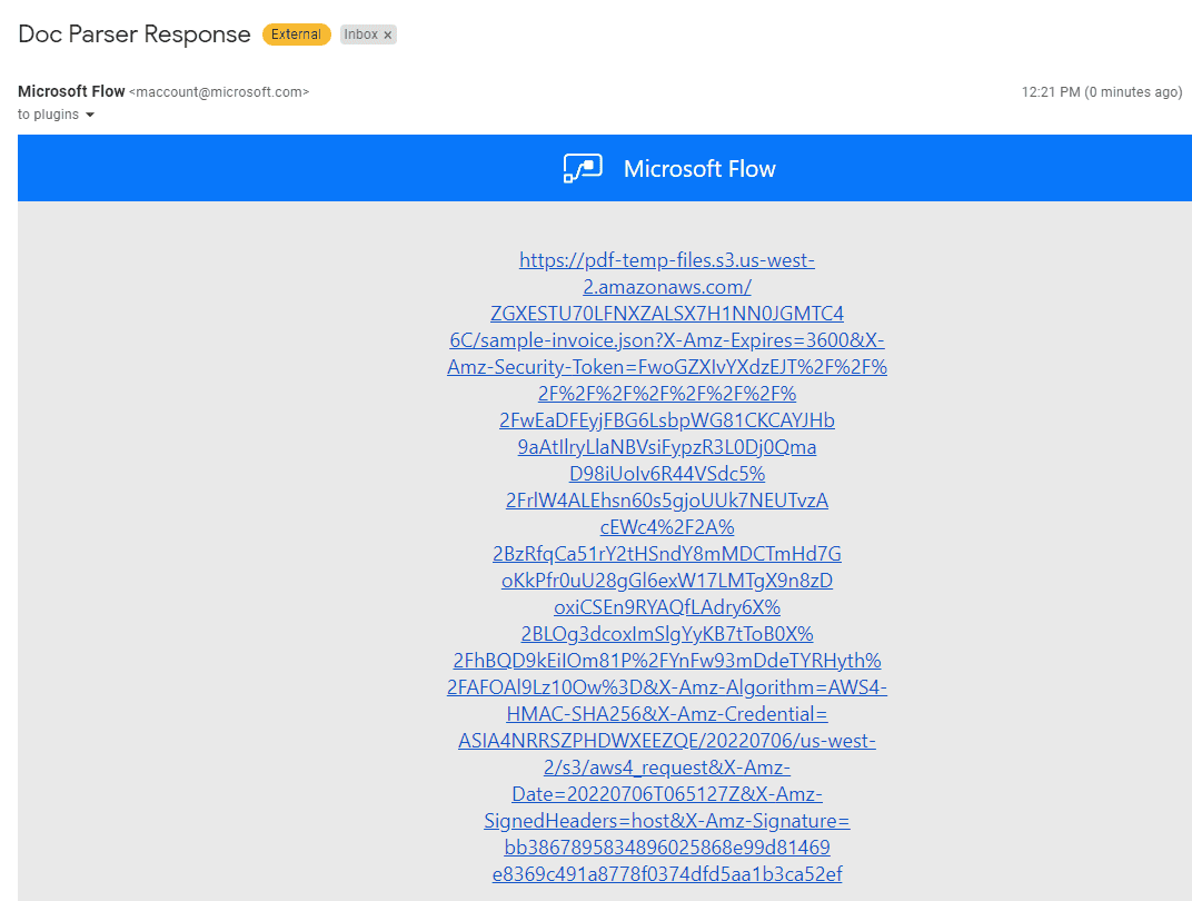Email sample