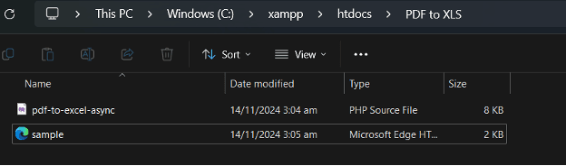 Save the PHP and HTML File in the Directory