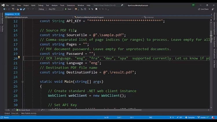 Declare the Pages to be Processed