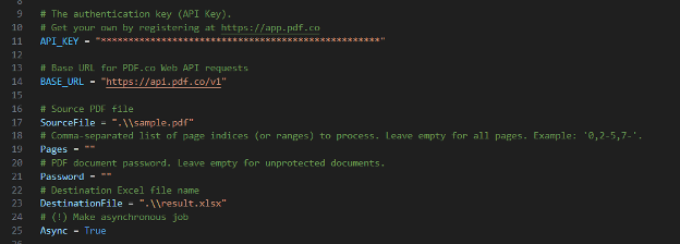 Configure the Python Code