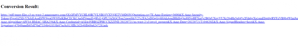 Conversion Result