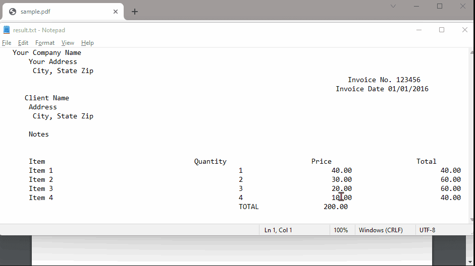 Output Text
