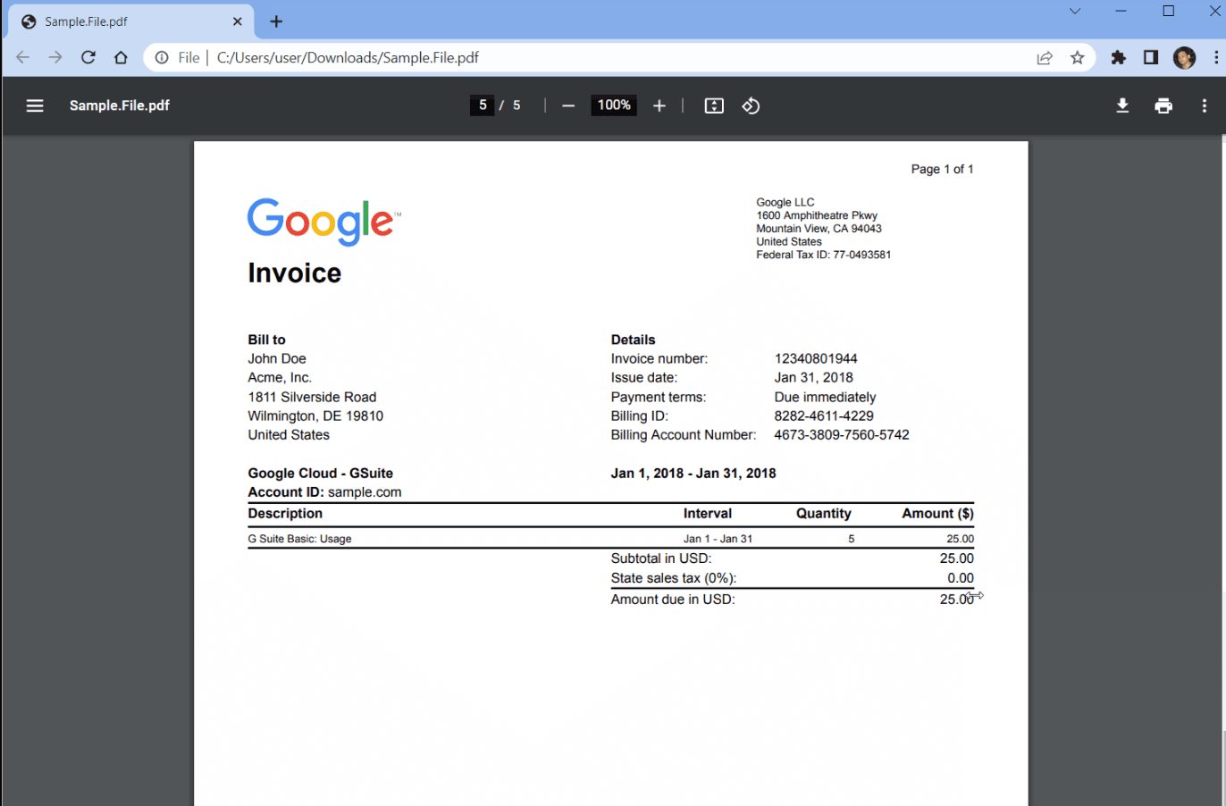 Sample PDF Document