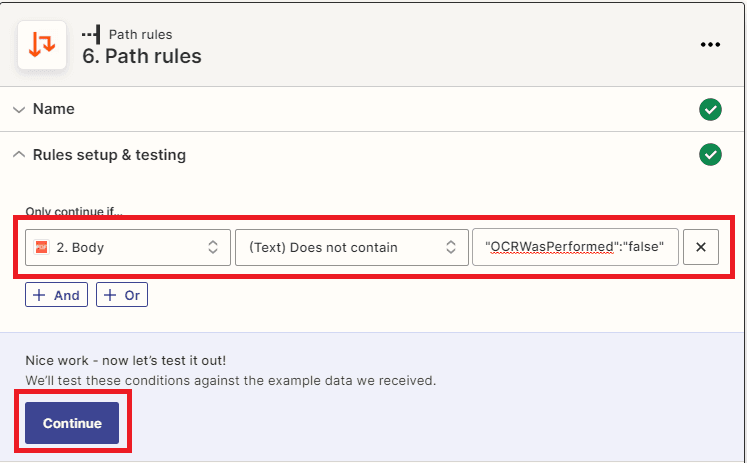 Setup Rules and Testing