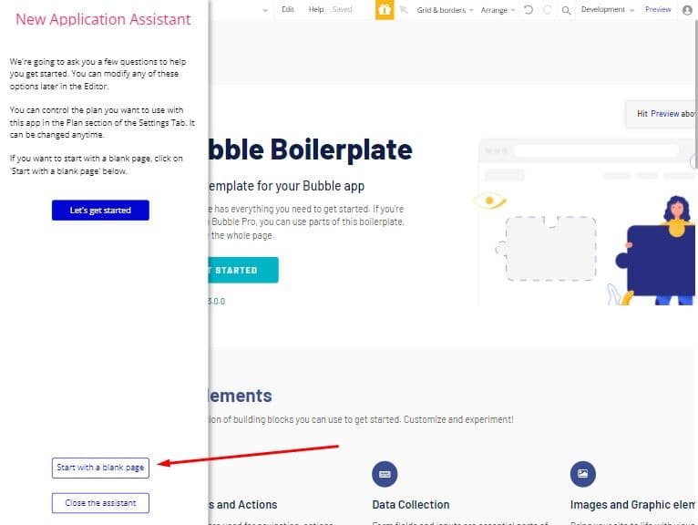 start with blank page