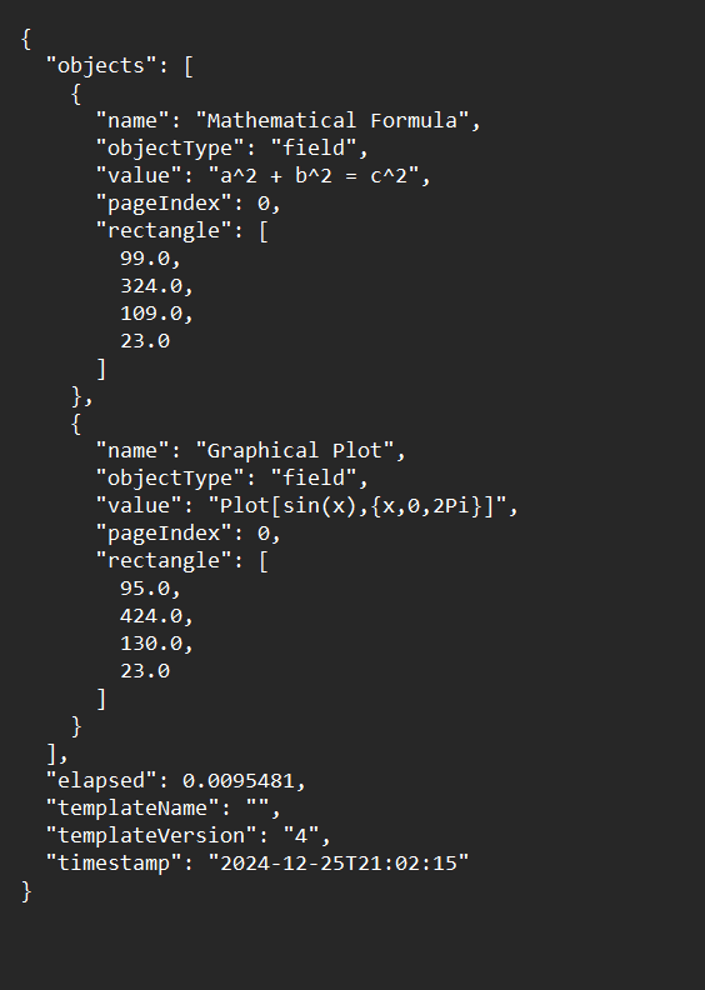 View the Extracted Data in JSON Format