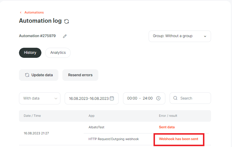 Automation Log