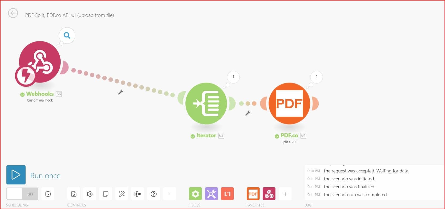 Screenshot of All Connected Modules Once Completed