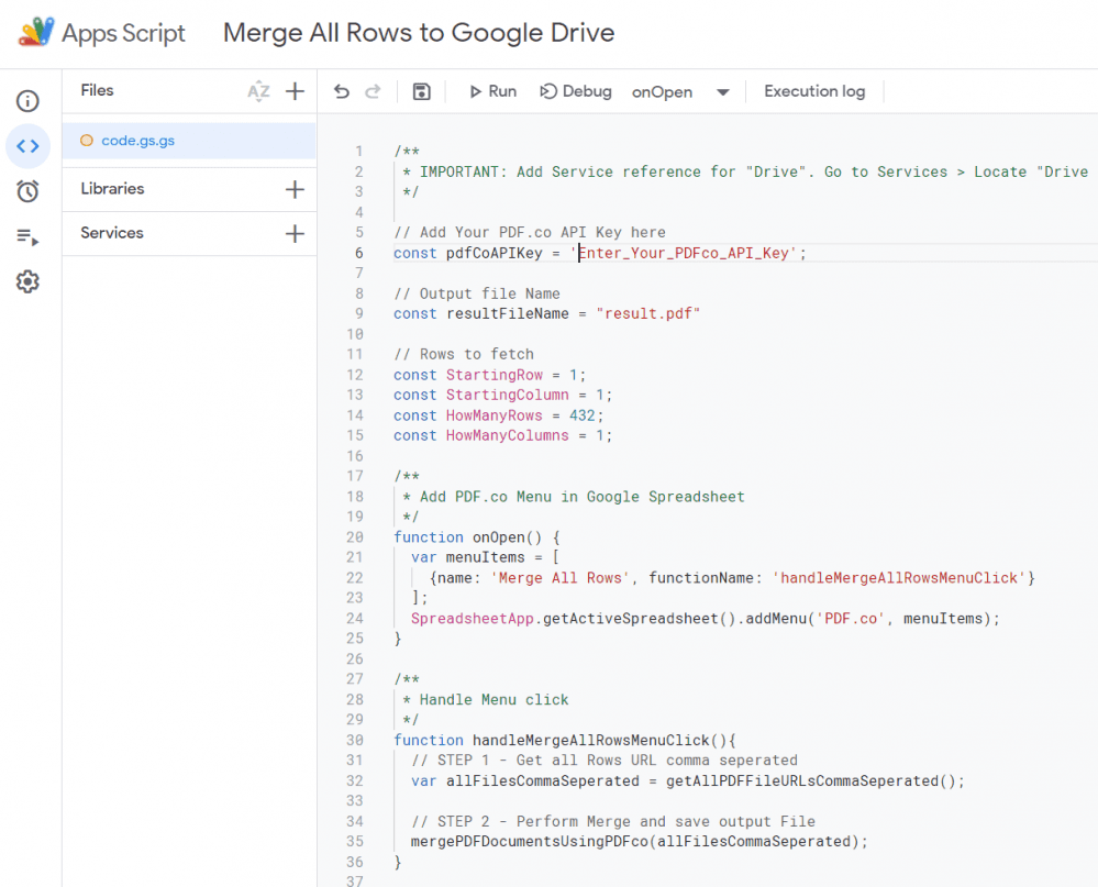 Apps Script Editor
