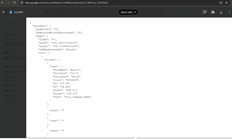 Uploaded JSON File