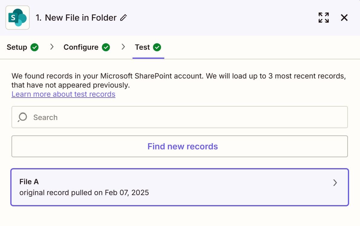 Test the Trigger and Select a Record to Continue