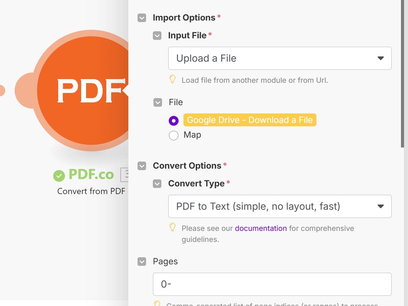 Convert from PDF