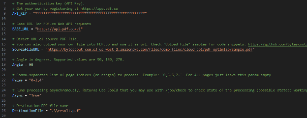 Configure the Python Code