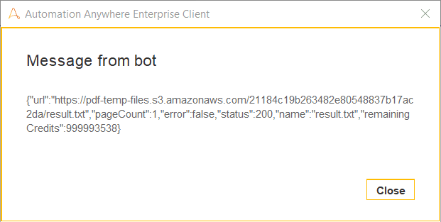 Output Message Box