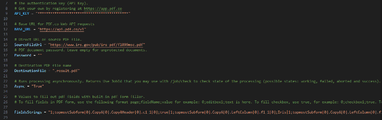 Configure the Python Code