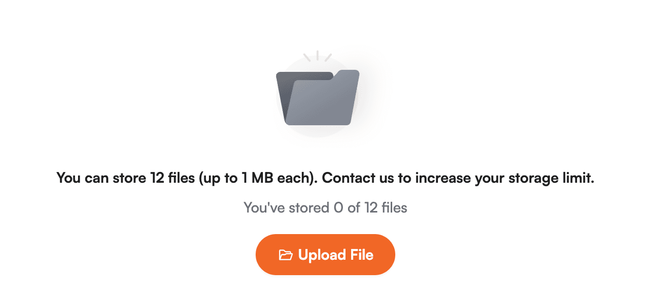 Screenshot of Upload New File button