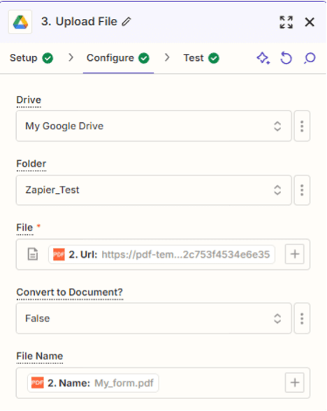 Configure Upload File