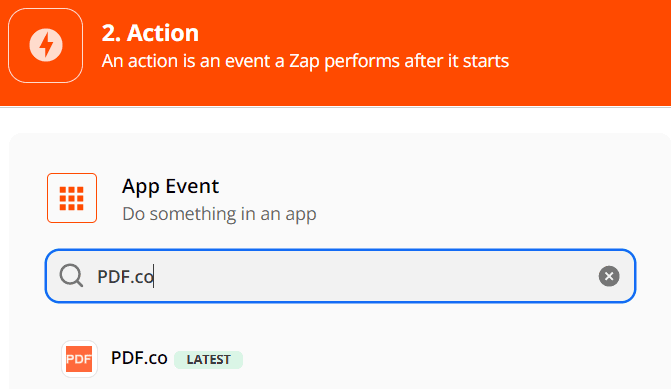 Select an action app