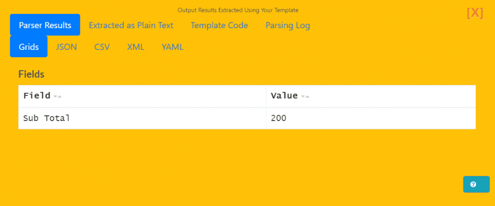 Parser Result