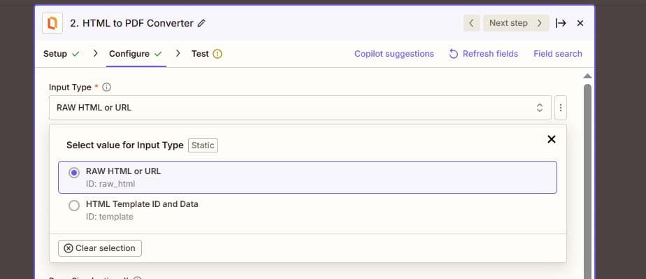 Configure the HTML to PDF Converter