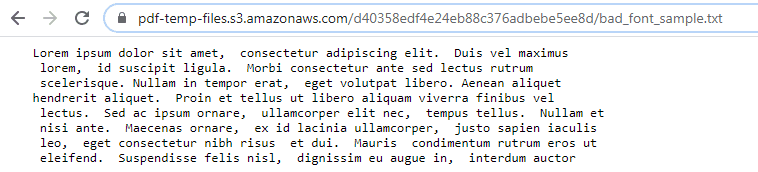 Bad Font Text Result