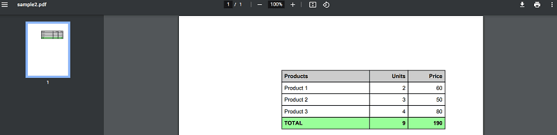 Screenshot of the Sample PDF