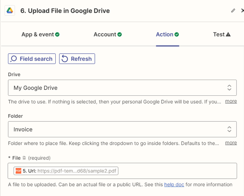 Configure Upload File