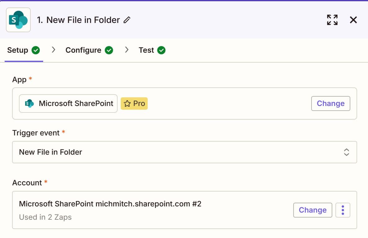 "New File in Folder" as the Trigger