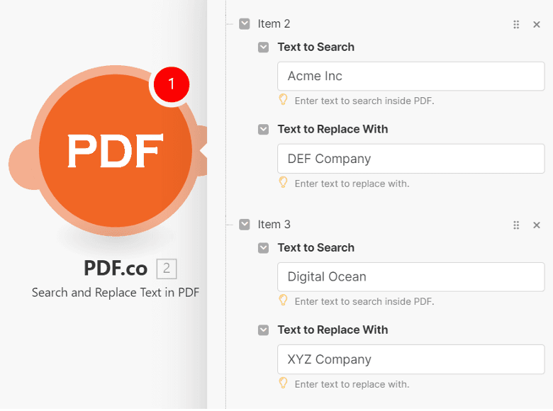 Setup PDF.co Replace Text 2