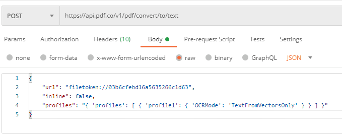 JSON Code Body
