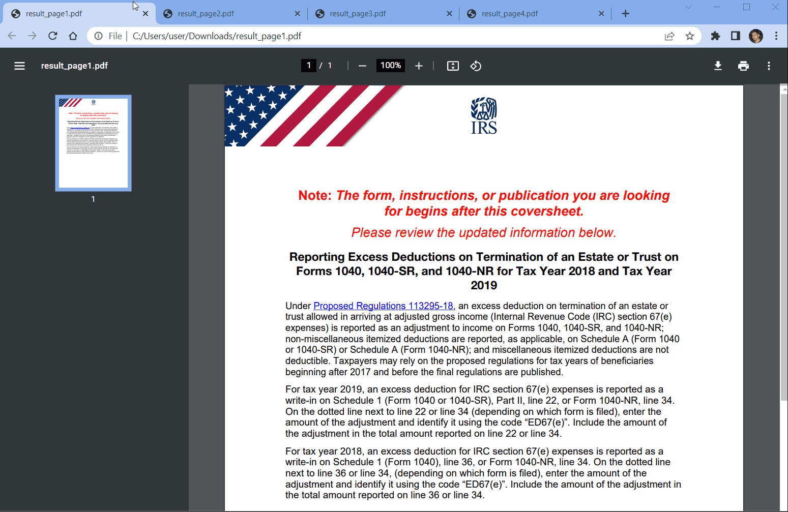 Split PDF Output